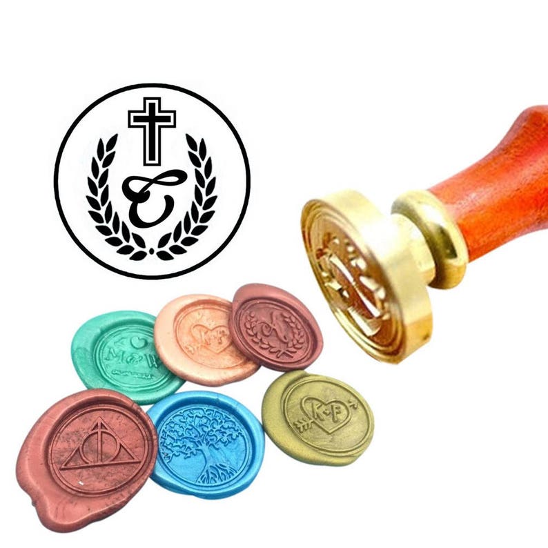Custom Initials Wax Seal Stamp Monogram Sealing Wax Stamp Kit Name Wax Stamp Custom Initial Date Wedding Invitation Wax Seal Kit Custom Seal