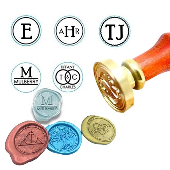 Personalized Wax Seals Stamps  Custom Initials, Monogram, Square, and Oval  Wax Seals