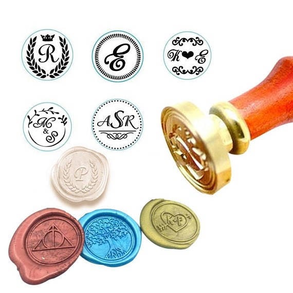 Custom Monogram Wax Seal Stamp Custom Sealing Wax Stamp Kit Etsy