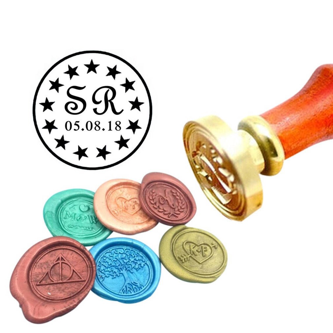 Custom Wax Seal Stamp Custom Sealing Wax Stamp Kit Custom Wax Etsy