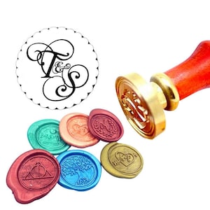 Sello de cera de lacre personalizado, diseño de sello, envoltura de regalo  de sello de cera personalizado con mango de madera -  España