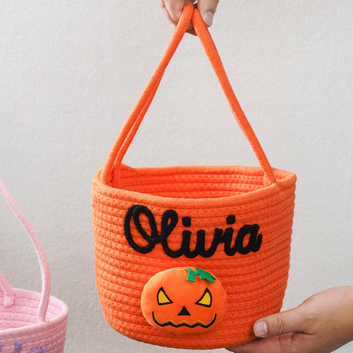 Halloween Basket, Halloween Candy Bag, Name Basket Trick or Treat Basket Custom Ghost  Bucket Candy Gift for kid, Candy bucket Festive Gifts