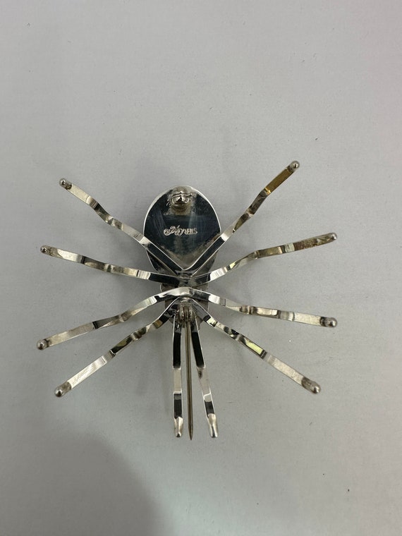 Vintage Sterling Silver Black Widow Spider - image 4