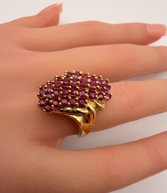 14k Gold (37) Ruby Statement Ring - image 2