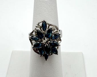 Vintage 18k Gold Sapphire and Diamond Ring