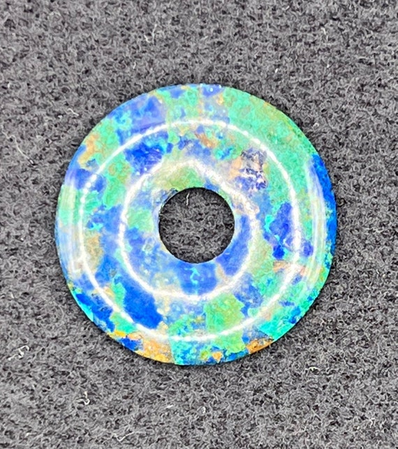 Stunning Ocean Blue Jadeite Donut / Medallion - image 1