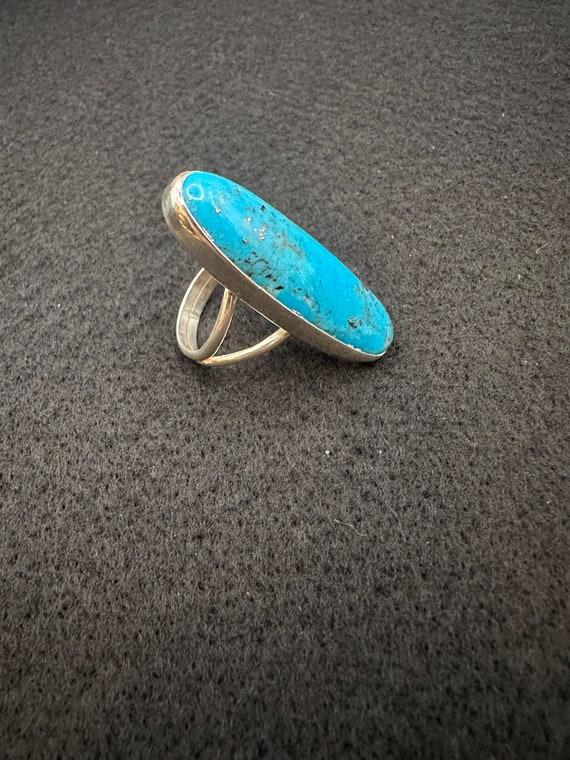 Navajo Turquoise Sterling Silver Ring - image 2