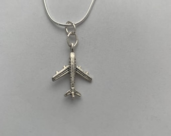 Sterling Silver Airplane Necklace: Vintage Aviation Charm