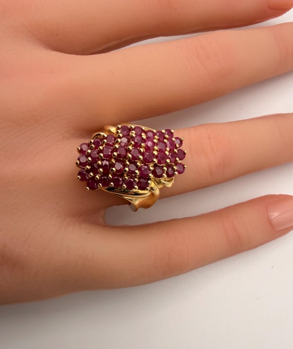 14k Gold (37) Ruby Statement Ring - image 3