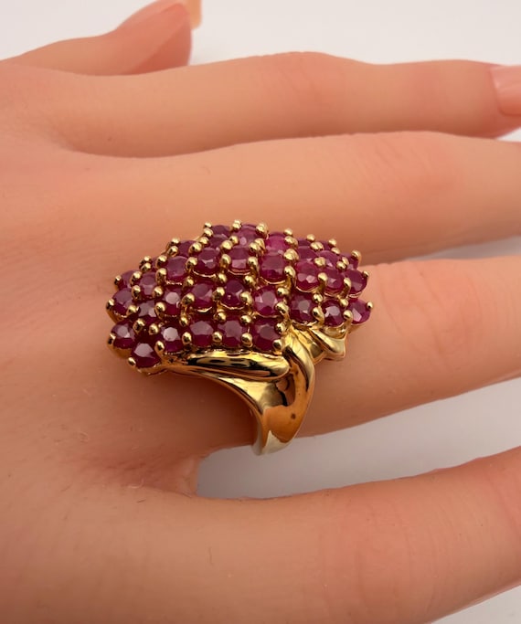 14k Gold (37) Ruby Statement Ring - image 1