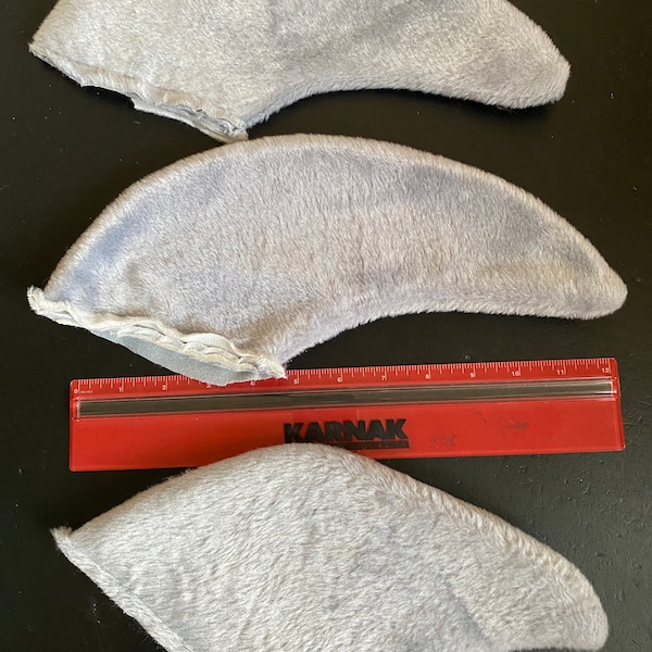 3 Gray Shark Fins  for Costumes, Hats, or Plushie Toys