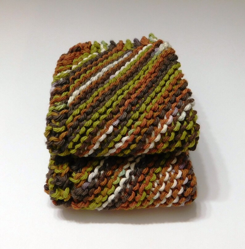 Knit Dishcloth Washcloth Washrag Dishrag cotton set of 2. Etsy