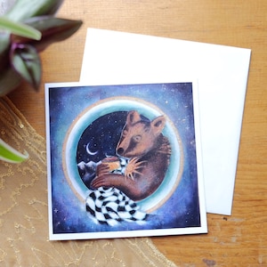 Boulet Bear Card | Lege Binnen | Bashar Citaat | Mandala | Honing | Wenskaart