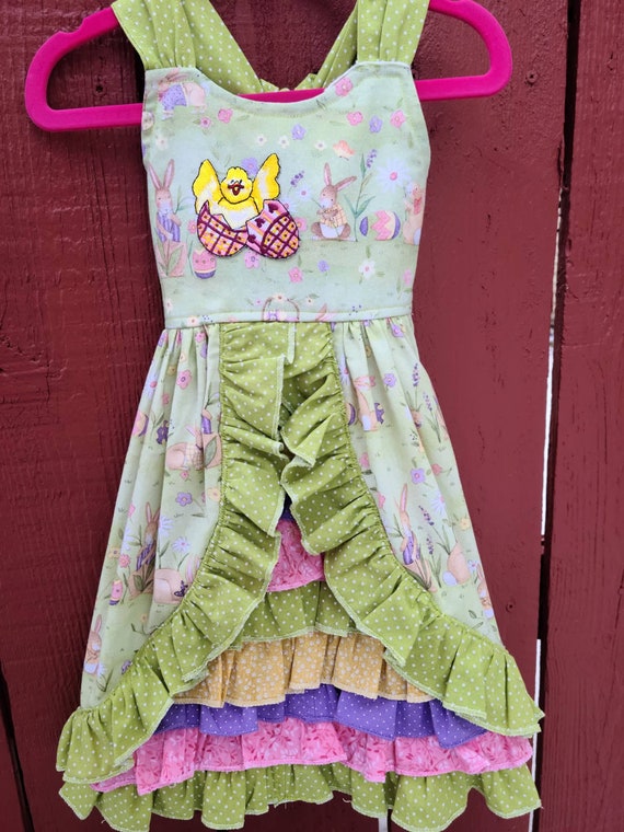 slim fit dress slacks Proper Peony Girls Mint Green Check Embroidered Easter Basket Dress 18M main image 1