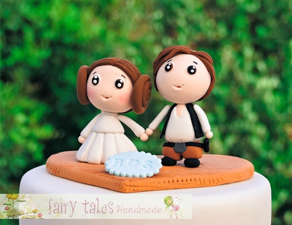 Star Wars Wedding Cake Topper Princess Leia and Han Solo