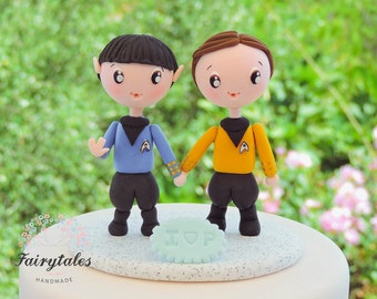 Celestial Love: Personalized Gay Wedding Cake Topper Figurines with a Space Theme