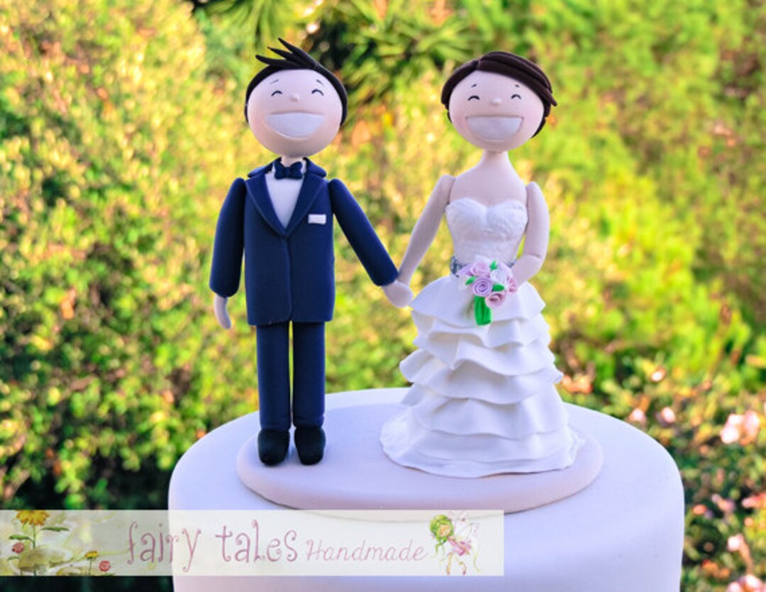 Custom Wedding Cake Topper Figurines Classic Bride and Etsy