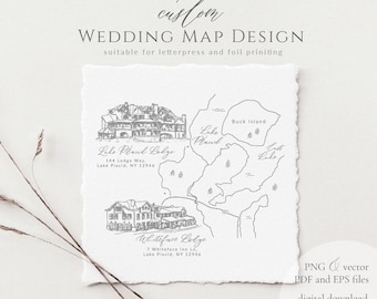 Map Design Wedding Design Map for Invitation Custom Event Map Personalised Wedding Plan Custom Sketch Map Creator Map Illustration