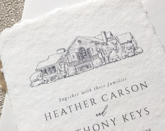 Venue Sketch Digital Wedding Invitation  Custom Venue Illustration PNG Venue Sketch Letterpress Custom Venue Illustration Koozie