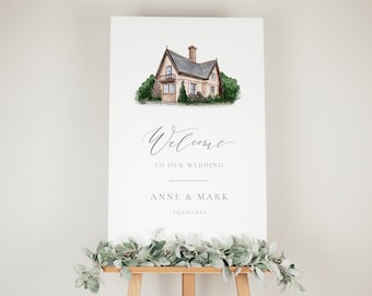 Wedding Welcome Sign | Welcome Wedding Sign with Venue | Large Wedding Sign | Custom wedding Sign