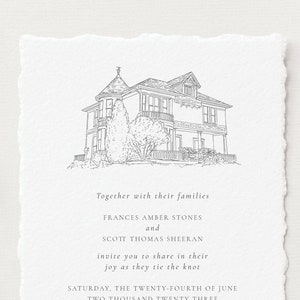 Custom wedding venue sketch