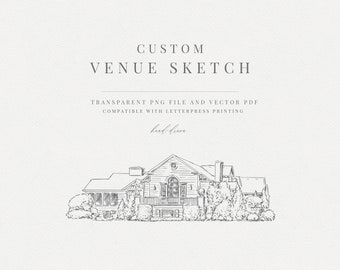 Custom wedding venue sketch | Custom Vector Venue image | venue sketch PNG