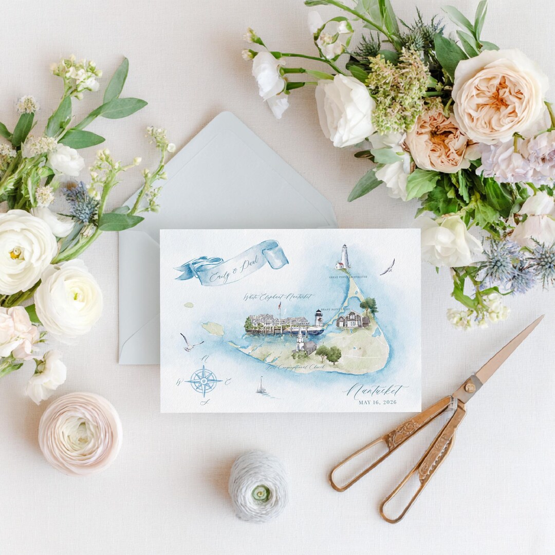 Watercolor Wedding Map (digital Download) - Etsy