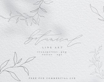 Botanical line art foliage garland wedding wreath clipart vector free commercial licence