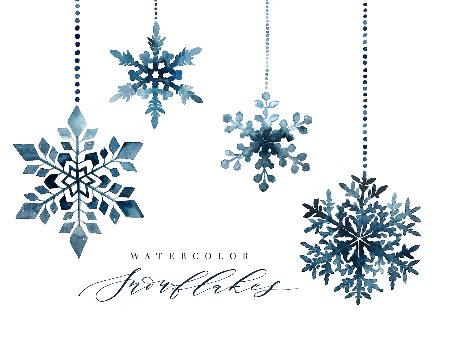 Watercolor Snowflakes Etsy
