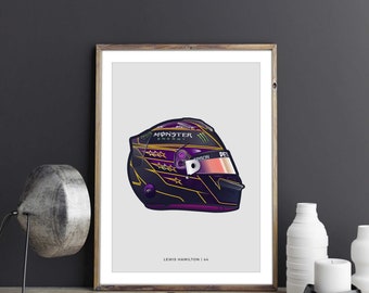 Lewis Hamilton race helmet poster