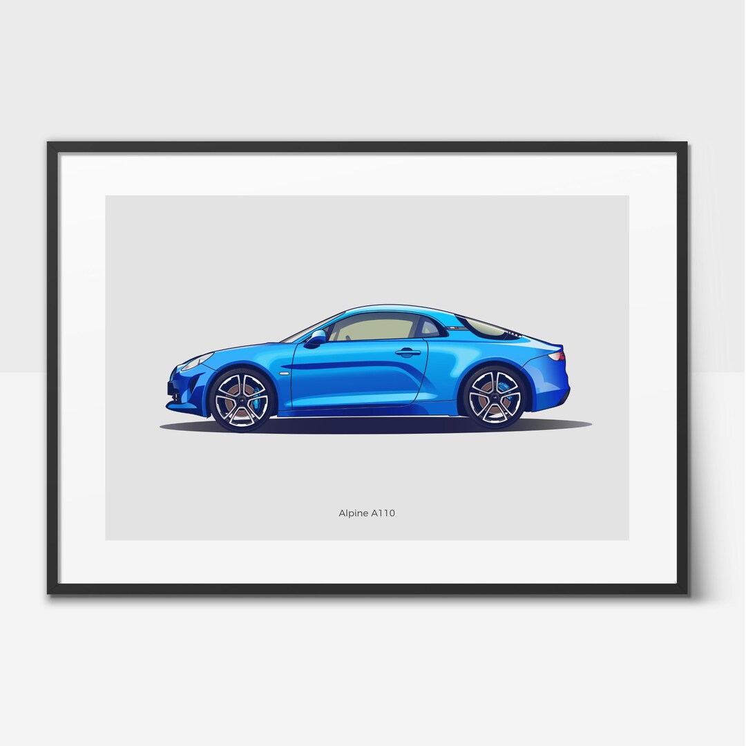 A110 Sports Car Poster Modern Classic Car Print, French Performance Car