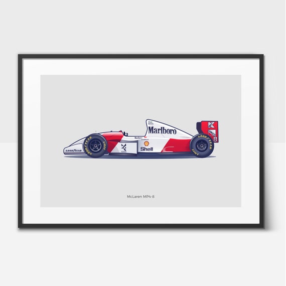 Ayrton Senna McLaren MP4/8 ポスター Senna's MP4/8 - F1 Poster, Classic Formula 1 Print - Etsy