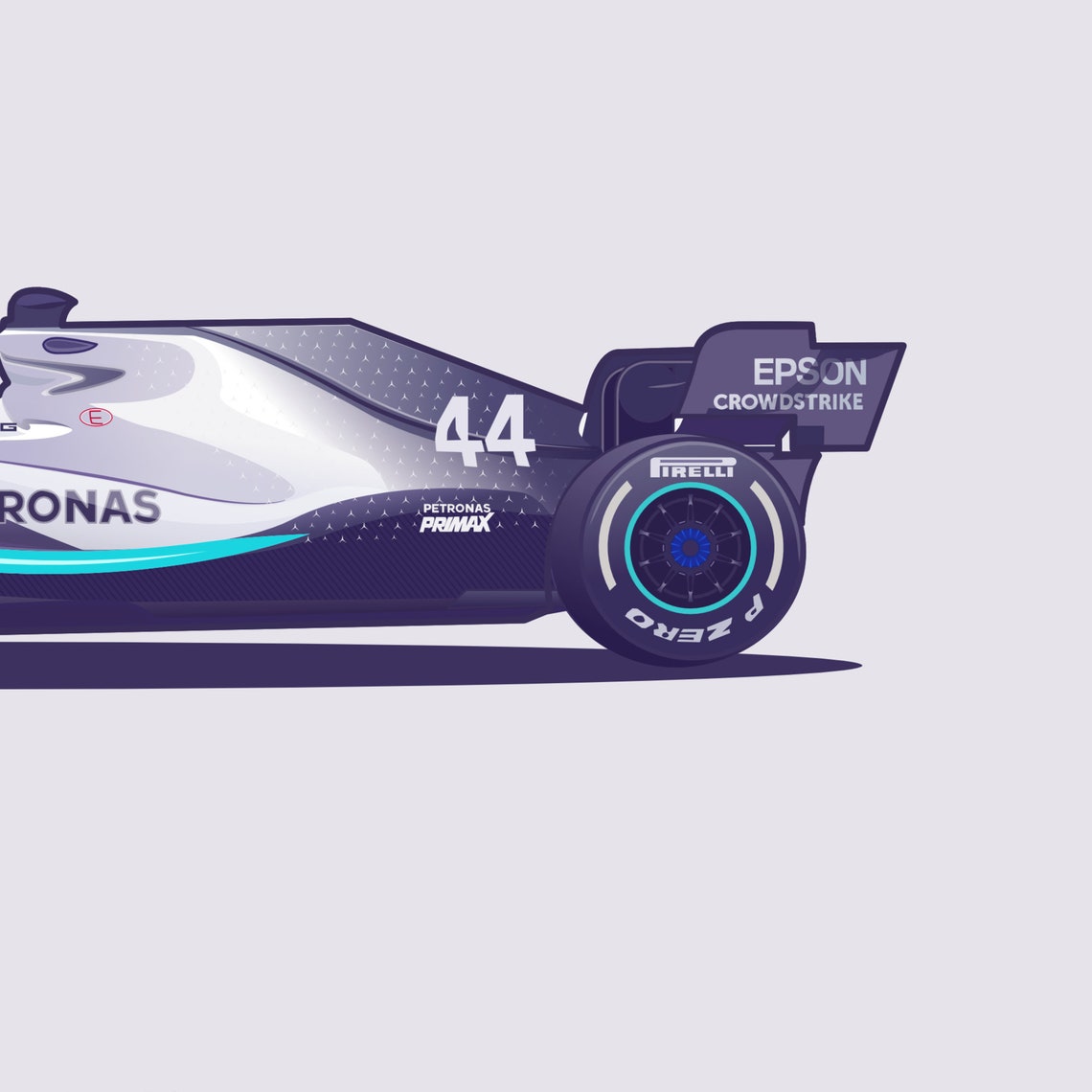 Lewis Hamilton's W10 F1 Race Car F1 Art Print - Etsy
