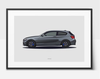 M140i Hot Hatch 3 Door - Car Poster, Performance Car Print
