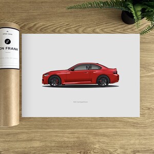 M2 Competition G87 - Car Poster, Illustrated Sports Car Print - Etsy