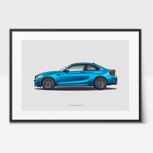 M2 Competition - Poster auto, stampa illustrata di auto sportiva