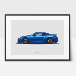 Cayman GT4  - Car Poster, Sports Car Print