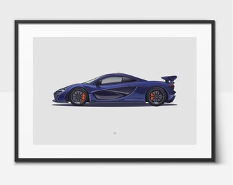 P1 Supercar Print, Hypercar Poster