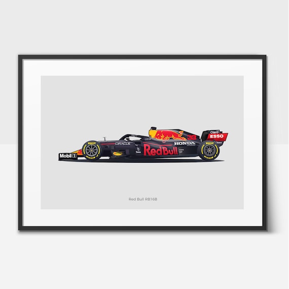 Verstappen RB16B F1 Car Print: Handmade Illustration - Etsy