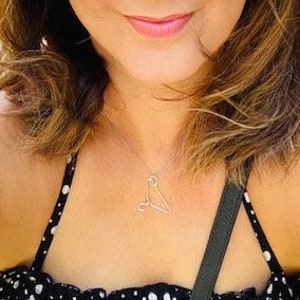 Sterling Silver &#39;Pro Choice&#39; Fashionista Small handmade Coathanger Pendant or Charm (2 sizes available) for necklace