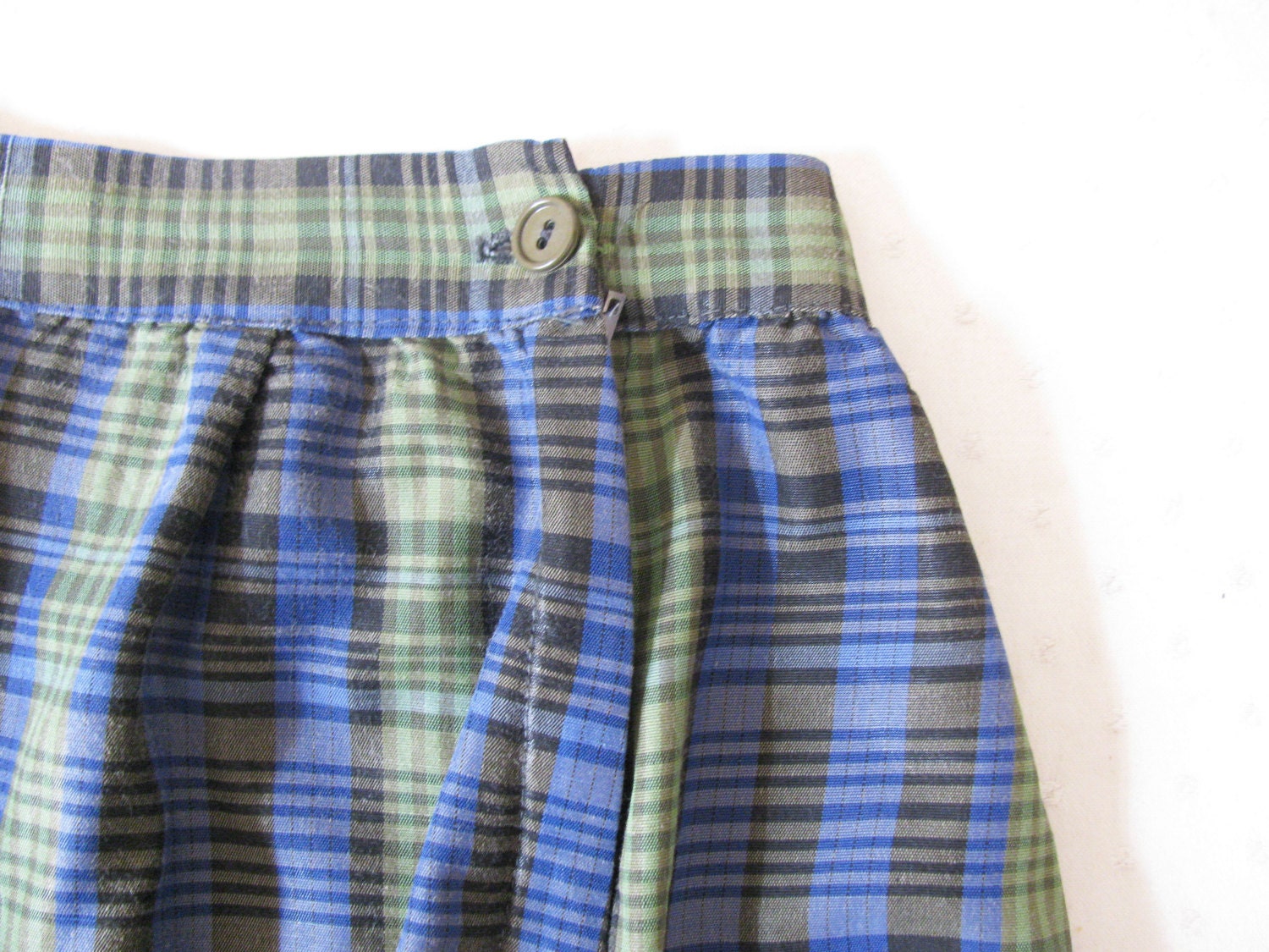 Vintage High-waisted Green and Blue Plaid Pinup Walking Shorts - Etsy
