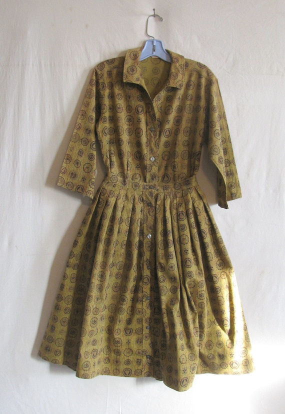 Vintage 1940s-50s Donnkenny Two-Piece Olive Green… - image 1