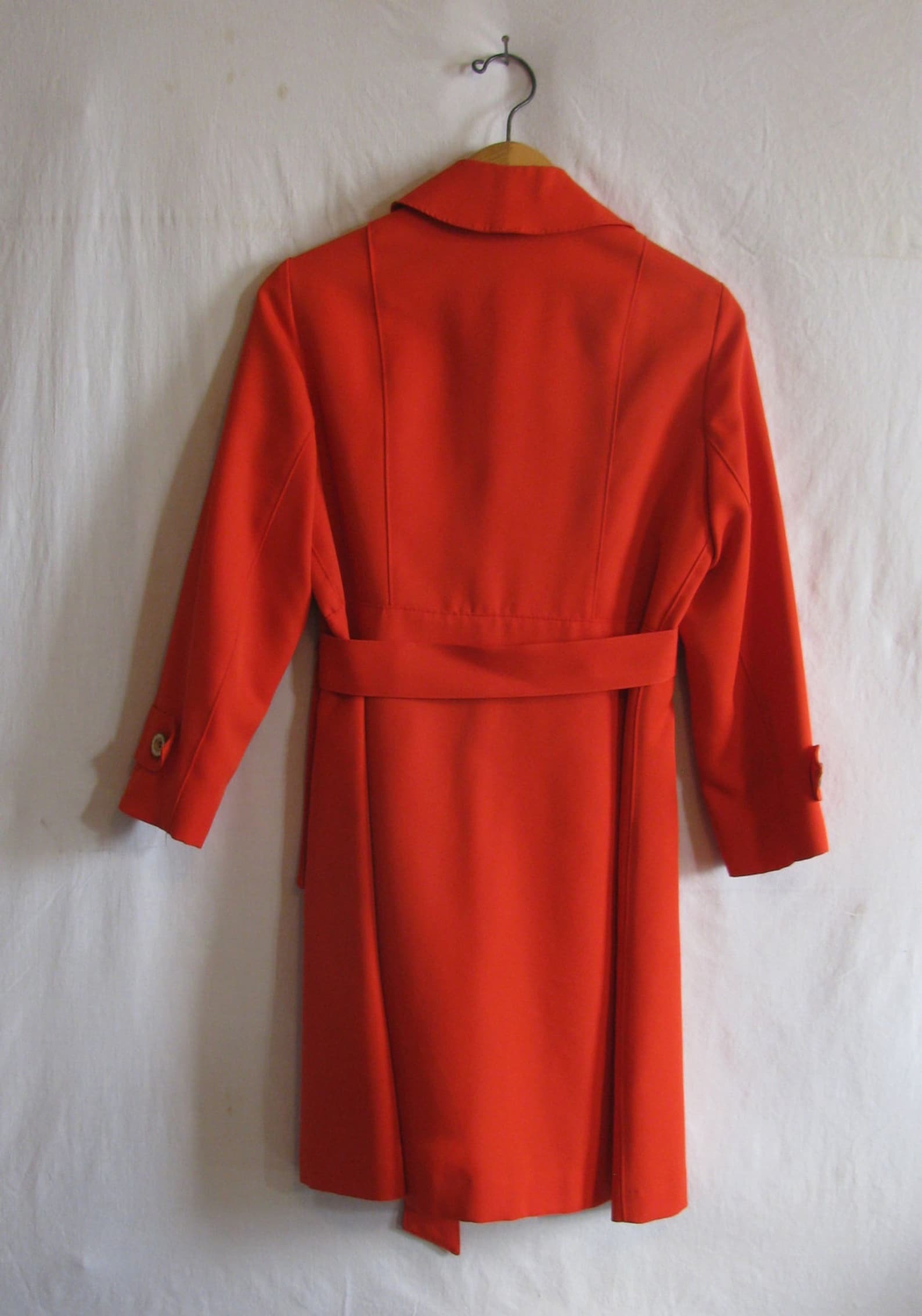 Vibrant Red Vintage 60s O-kay Fashions Belted Mid-length Coat - Etsy