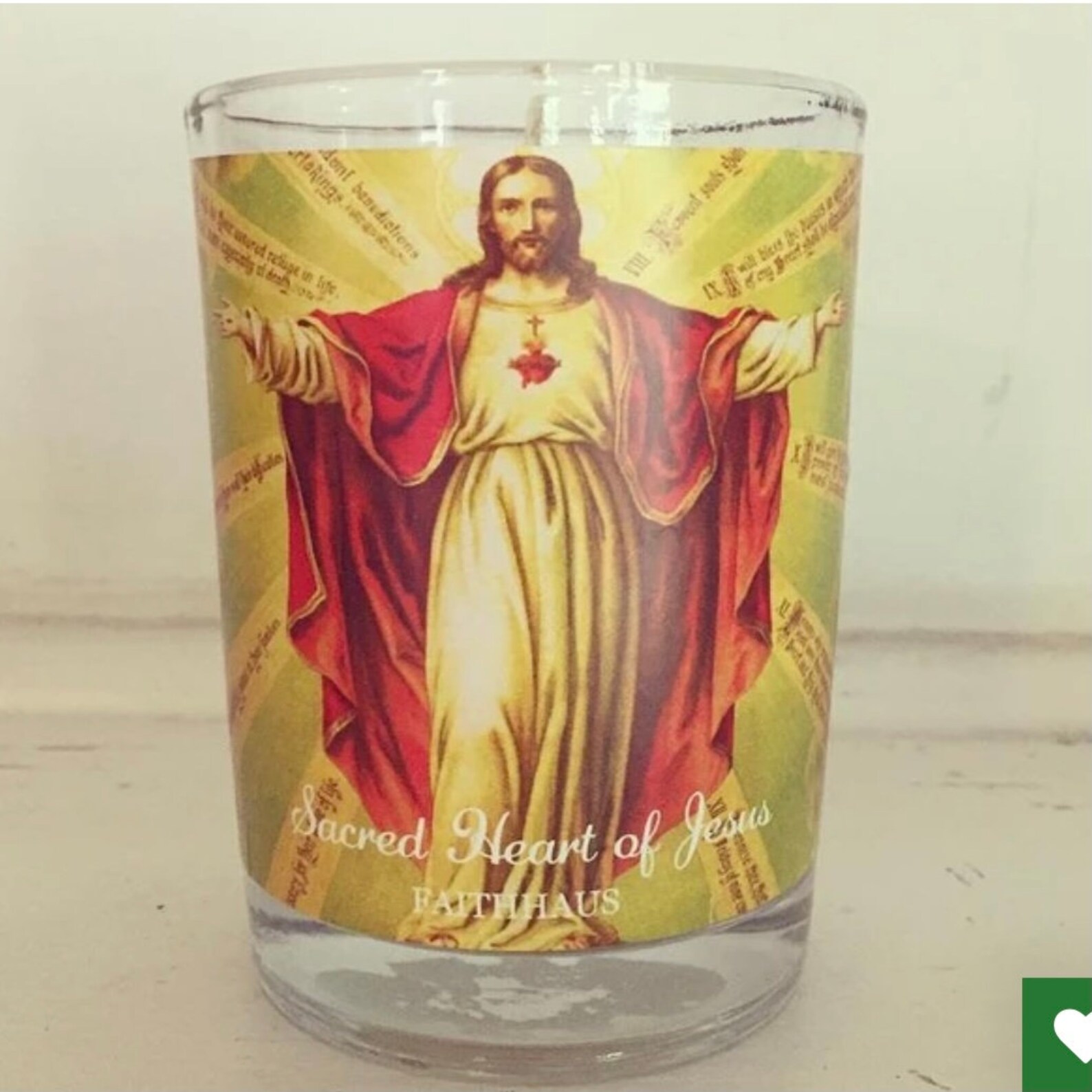 Sacred Heart of Jesus Prayer Candle Etsy
