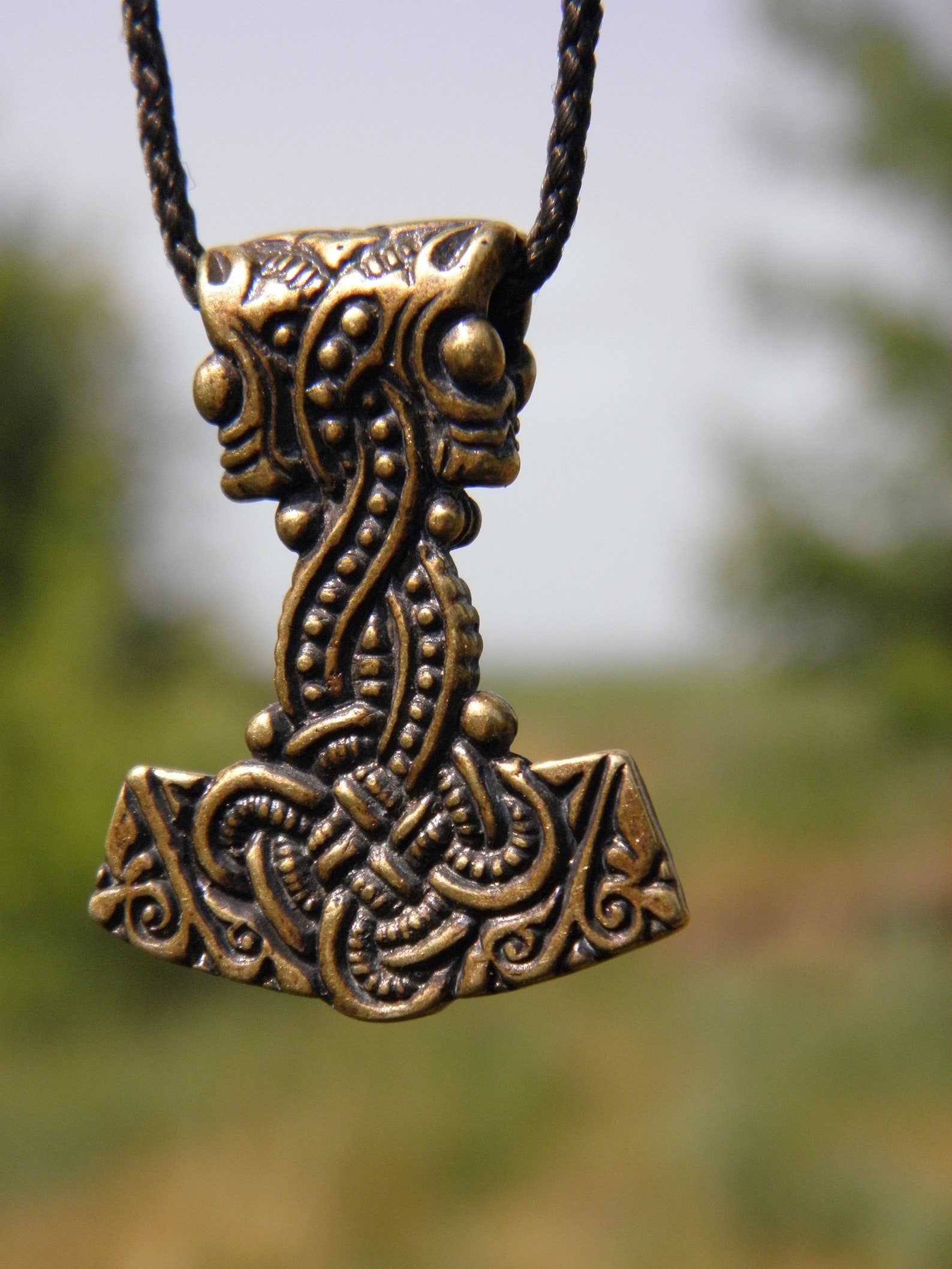 Mjolnir Thor's Hammer Protection Amulet Viking Pendant Etsy