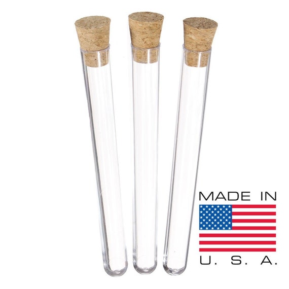 25 Plastic Test Tubes with cork 16x100mm 14ml Made in USA Etsy