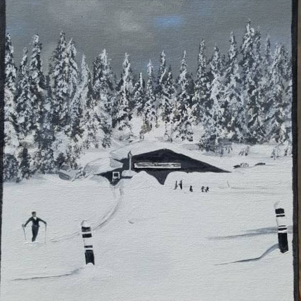 Artist Interpretation of Ansel Adams 1930's Photo Acrylic on Canvas Board Signed Original