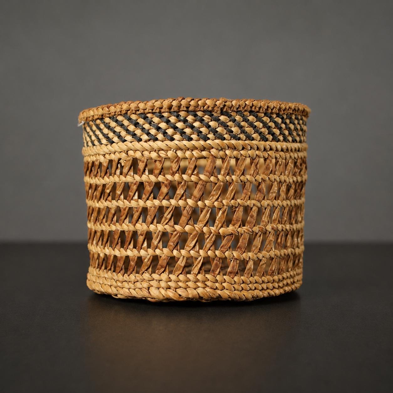 Haida Cedar Bark Mini Work Basket by Lisa Telford Twined Plaited Northwest Coast Basketry