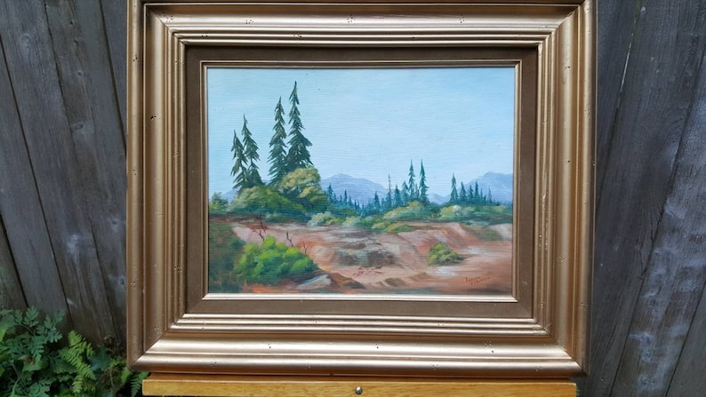 Signed Original Oil on Canvas Board California Landscape Lousie McKenzie image 1