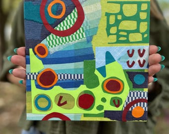 Original Art Wall Decor Paper Collage Abstract Modern